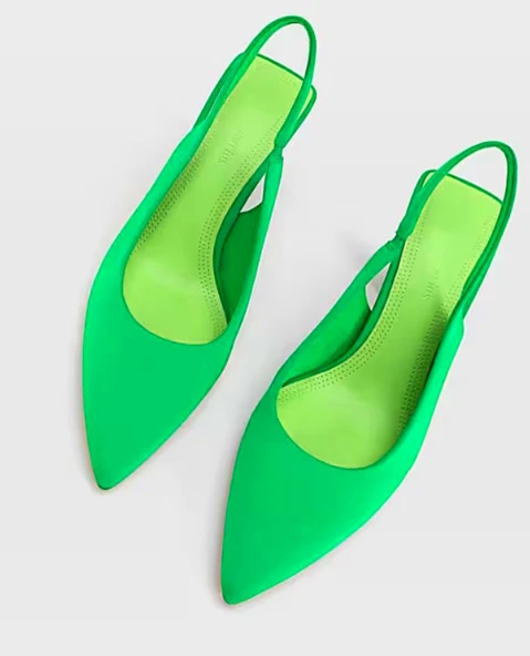 Stradivarius Yeşil Platform Topuklu Ayakkabı - 2