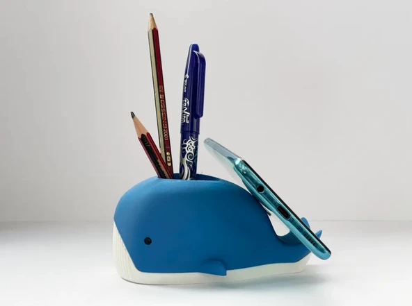 Sevimli Balina Kalemlik ve Telefon Tutacağı ürün görseli 1