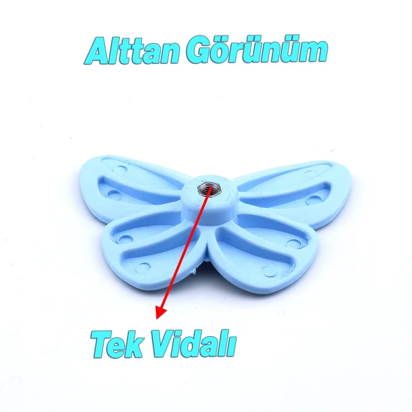 Plastik Kulp Mavi Mobilya Çoçuk Odası Kız Erkek Dolap Kapak Kulpu Dekoratif Çekmece Kulbu 1 ADET - Resim 4