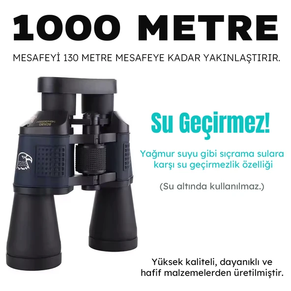 Upway Yüksek Kaliteli Çift Katman Lensli HD 80X Su Geçirmez Profesyonel Binocular Dürbün - 4