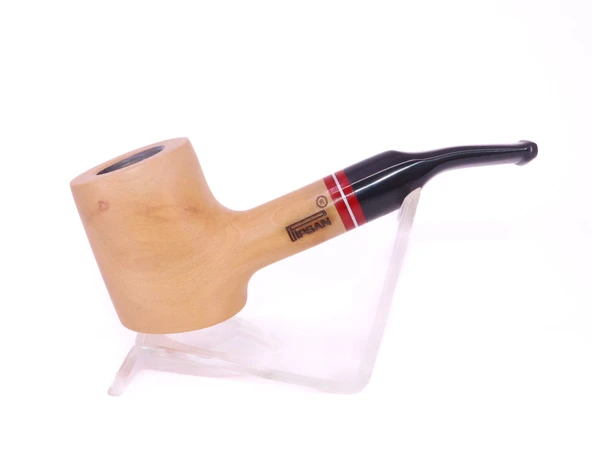 Pipsan Poker Kırmızı Bilezik 9mm Filtreli Çift Ağızlıklı Pipo - Naturel - 7