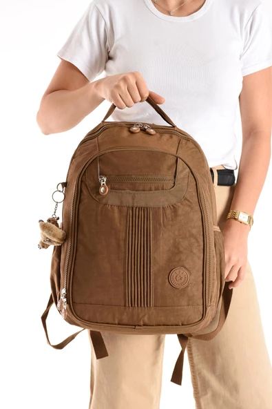 Ultra Hafif Orta Boy Sırt Çantası Çok Cepli Taba (Model: 571-3P)