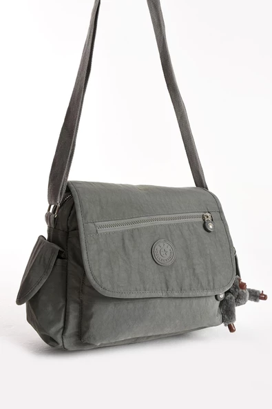 571 collections Çapraz Askılı Ultra Hafif Çok Cepli Bayan Omuz Çantası Gri (Model: 571-6N) - Resim 4