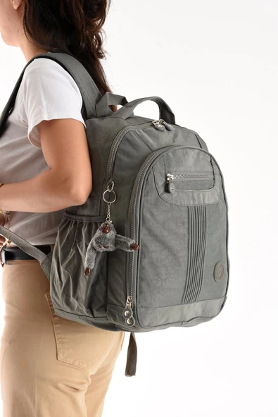571 collections Ultra Hafif Orta Boy Sırt Çantası Çok Cepli Gri (Model: 571-3P) - Resim 2