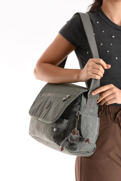 571 collections Çapraz Askılı Ultra Hafif Çok Cepli Bayan Omuz Çantası Gri (Model: 571-6N) - Resim 2