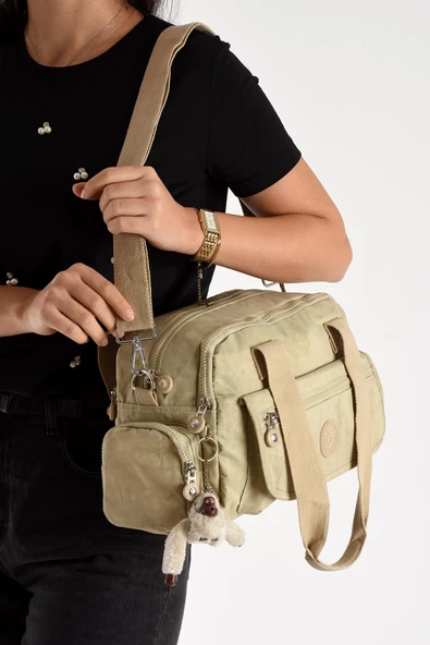 Ultra Hafif Su Geçirmez Çok Cepli Omuz Çantası Krem (Model: 571-5M) - 3