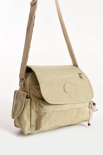 571 collections Çapraz Askılı Ultra Hafif Çok Cepli Bayan Omuz Çantası Krem (Model: 571-6N) - Resim 4