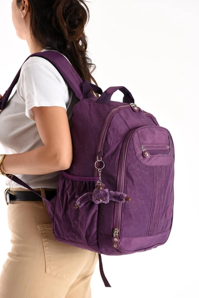 571 collections Ultra Hafif Orta Boy Sırt Çantası Çok Cepli Mor (Model: 571-3P) - Resim 2