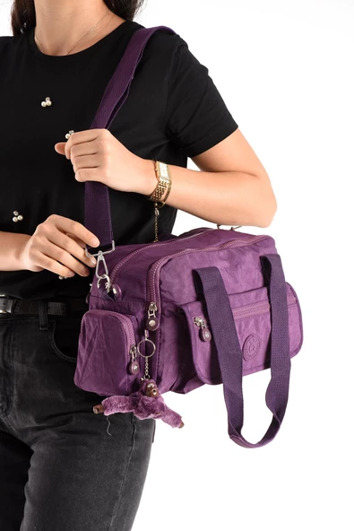 571 collections Ultra Hafif Su Geçirmez Çok Cepli Omuz Çantası Mor (Model: 571-5M) - Resim 2