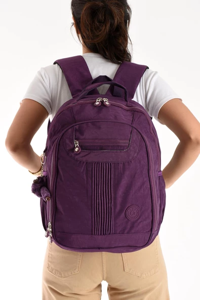 571 collections Ultra Hafif Orta Boy Sırt Çantası Çok Cepli Mor (Model: 571-3P) - Resim 3