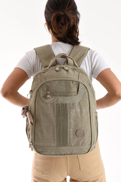 571 collections Ultra Hafif Orta Boy Sırt Çantası Çok Cepli Vizon (Model: 571-3P) - Resim 3