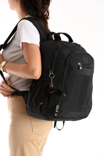 571 collections Ultra Hafif Orta Boy Sırt Çantası Çok Cepli Siyah (Model: 571-3P) - Resim 2