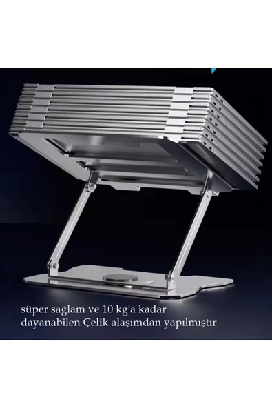 360'Dönen Çelik Tablet Stand Katlanabilir Metal Tablet Tutucu Standı Tablet ve Telefon Tutucu Stant - 3