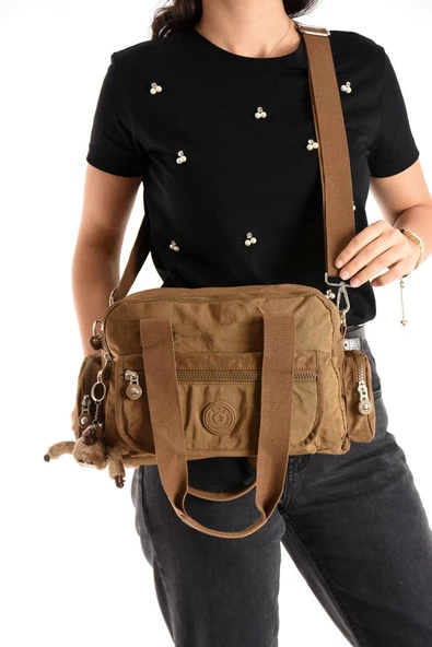 571 collections Ultra Hafif Su Geçirmez Çok Cepli Omuz Çantası Taba (Model: 571-5M) - Resim 3