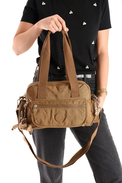 Ultra Hafif Su Geçirmez Çok Cepli Omuz Çantası Taba (Model: 571-5M)