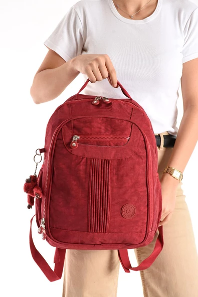 Ultra Hafif Orta Boy Sırt Çantası Çok Cepli Kırmızı (Model: 571-3P)