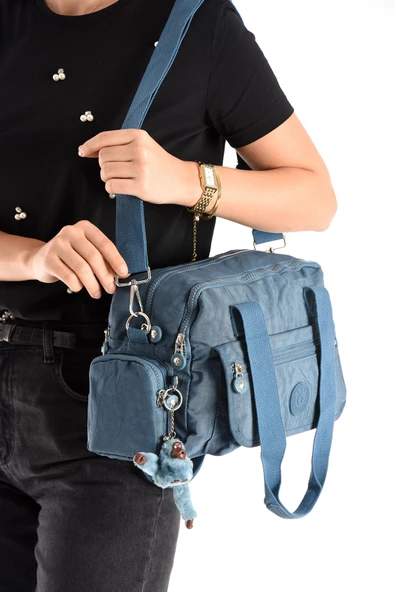 Ultra Hafif Su Geçirmez Çok Cepli Omuz Çantası Mavi (Model: 571-5M) - 2