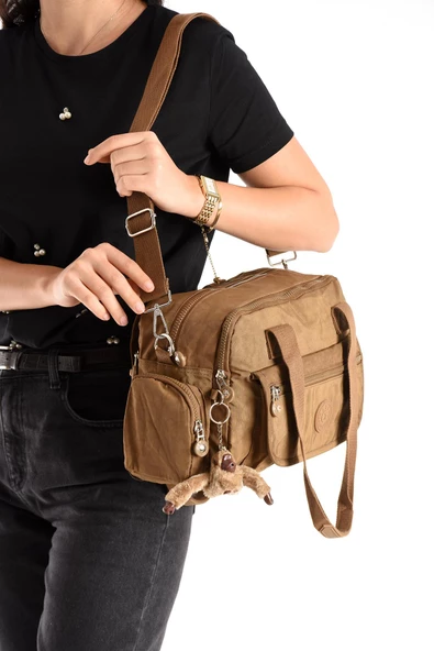 571 collections Ultra Hafif Su Geçirmez Çok Cepli Omuz Çantası Taba (Model: 571-5M) - Resim 2