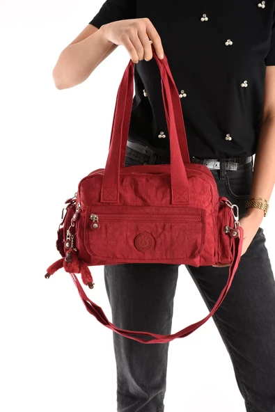 Ultra Hafif Su Geçirmez Çok Cepli Omuz Çantası Kırmızı (Model: 571-5M)