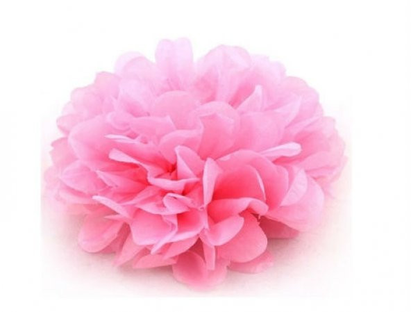 Kağıt Ponpon Çiçek Asma Süsü 25 Cm - Pembe