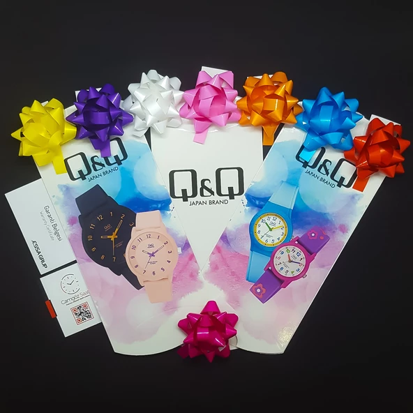 Q&Q VR99J014Y Lila Mor Su Geçirmez Kraliçe Kedi Desenli Rakamlı Kız Çocuk Kol Saati - 7