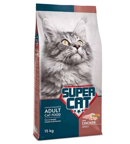 Super Cat Tavuklu Yetişkin Kedi Maması 15 kg - 1