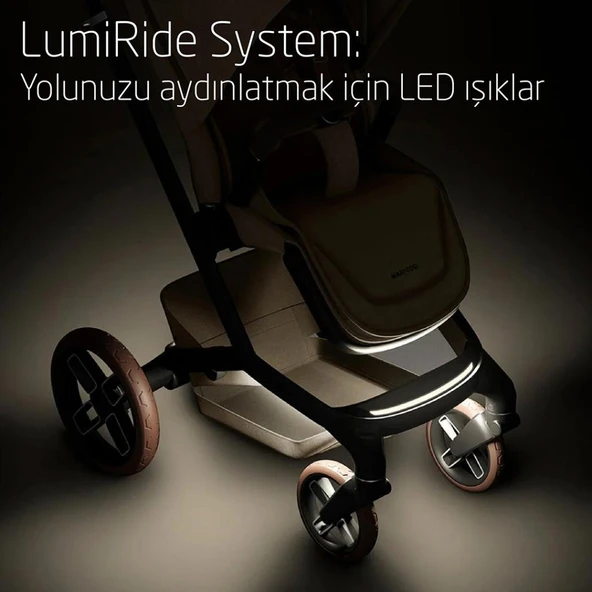 Maxi-Cosi Fame Portbebeli Led Işıklı Entegre Telefon Şarj Üniteli Premium Bebek Arabası Twillic Truffle - 5