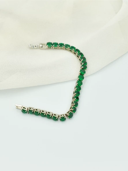 Axcce Serie Yeşil Taş Su Yolu Bileklik 17 cm - 2