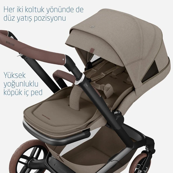 Maxi-Cosi Fame Portbebeli Led Işıklı Entegre Telefon Şarj Üniteli Premium Bebek Arabası Twillic Truffle - 7