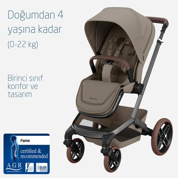 Maxi-Cosi Fame Portbebeli Led Işıklı Entegre Telefon Şarj Üniteli Premium Bebek Arabası Twillic Truffle - 4