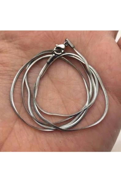 Erkek Çelik Kolye Zincir Yılan Snake İnce Model 2 mm 65 cm - 2