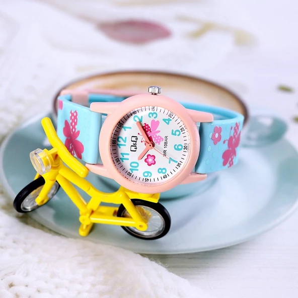 Q&Q VR99J015Y Kelebek Çiçek Desenli Su Geçirmez Kız Çocuk Kol Saati - 7