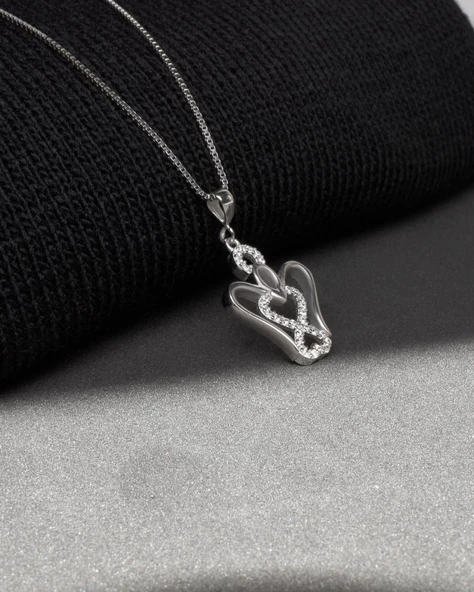 Sonsuzluk Meleği Lusso Angel Kadın Gümüş Kolye - Resim 2