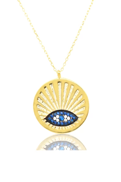 925 Ayar Nazar Gözlü Kadın Gümüş Kolye ürün görseli