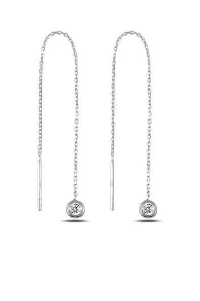 925 Ayar Tektaş Sallantılı Japon Kadın Küpe ürün görseli