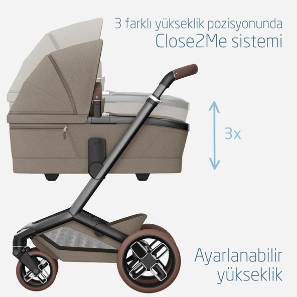 Maxi-Cosi Fame Portbebeli Led Işıklı Entegre Telefon Şarj Üniteli Premium Bebek Arabası Twillic Truffle - 10