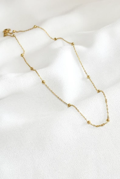 Gold İnce Toplu Zincir Model Kolye 45 cm ürün görseli