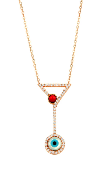 Sedef Taşlı Göz Kadın Gümüş Kolye ürün görseli