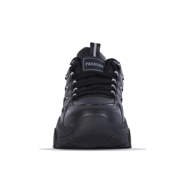 Skuaıter 1001-6 Siyah Kalın Taban Kadın Sneaker Ayakkabı - 3