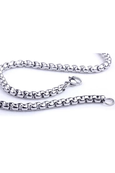 İç İçe Geçmeli Çelik Erkek Kolye Zincir 3mm 65cm - 3