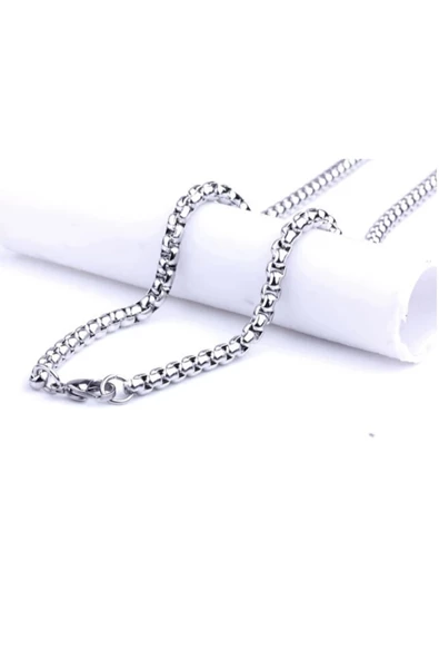 İç İçe Geçmeli Çelik Erkek Kolye Zincir 3mm 65cm - 2
