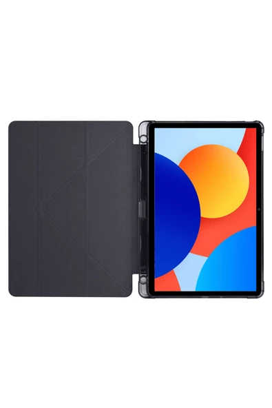 Redmi Pad SE 8.7 inç Uyumlu Kalem Bölmeli Uyku Modlu Katlanabilir Trifolding Tablet Kılıfı - Resim 11