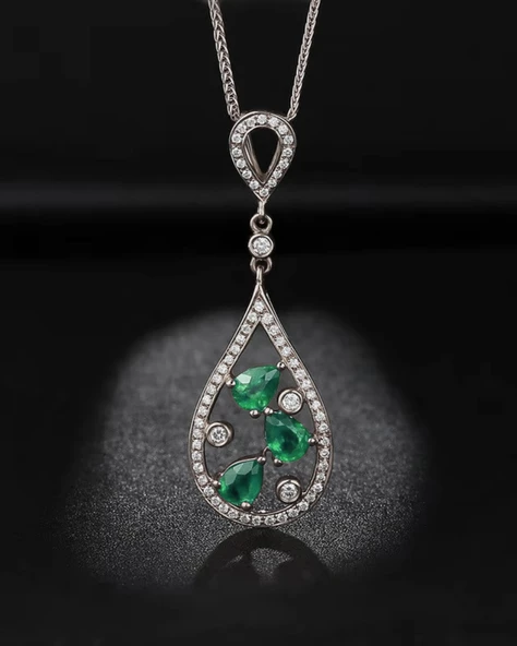 Zümüt Işıltısı Histryum Kadın Gümüş Kolye - Resim 2