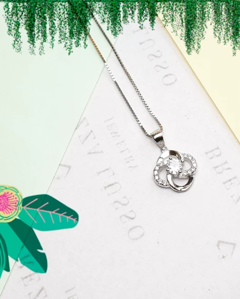 Tektaş Işıltılı Cyclical Kadın Gümüş Kolye - Resim 3