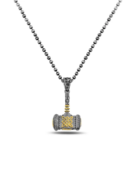 Antik Viking Çekiç Erkek Gümüş Kolye - 4