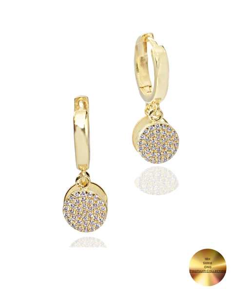 18k Serie Oro Sallantılı Aynalı Halka Kadın Gümüş Küpe ürün görseli