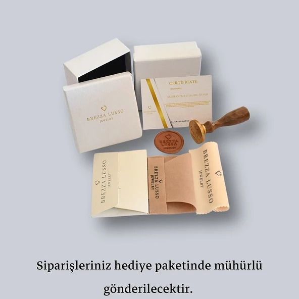 Zümrüt Taşlı Diamond Yarımtur Tektaş Kadın Gümüş Yüzük - 4