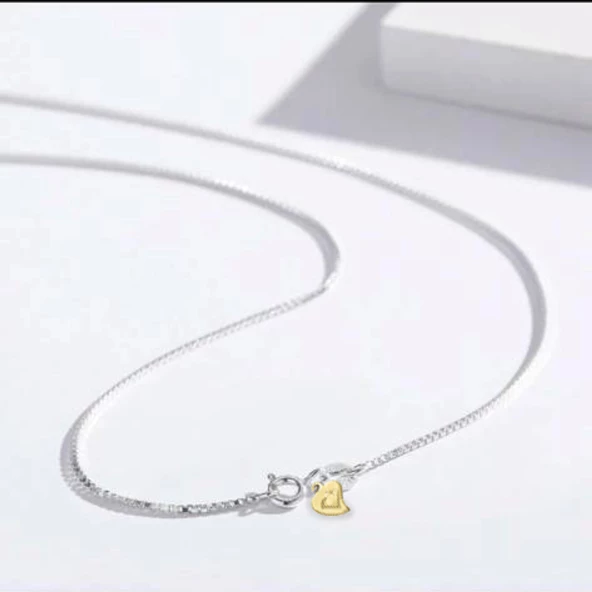 925 Ayar Gümüş Lusso İtaly Kadın Kolye Küp Zincir - Resim 2