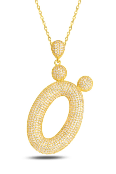 18k Serie Oro Ö Harfi Kadın Gümüş Kolye ürün görseli