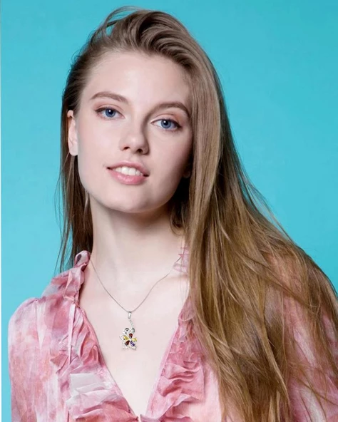 Renkli Bahar Çiçeği Love Flower Kadın Gümüş Kolye - 2